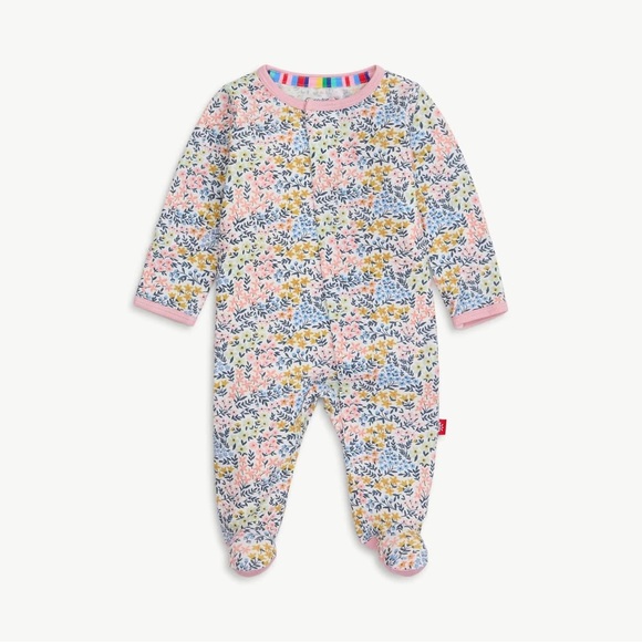 Magnetic Me Other - Magnetic Me | Pink and cream Floral Chelsea Footie Pajamas | Size 6-9 Months